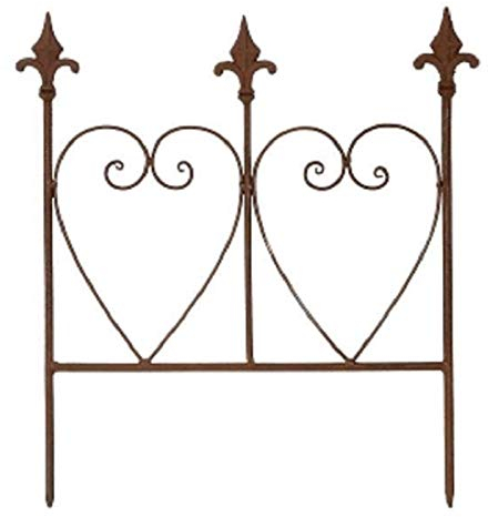 Posiwio dekorative nostalgische Rankhilfe Staudenhalter Beeteinfassung Herzen aus Metall Edelrost