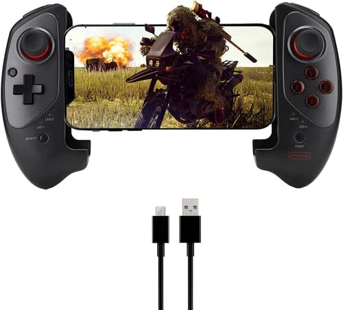 PG-9083S Gamepad Extensible telescópico Bluetooth para teléfono Inteligente/Tableta, Controlador de Juegos Joystick, Compatible con Android/iOS.Conectar Directamente, fácil de operar