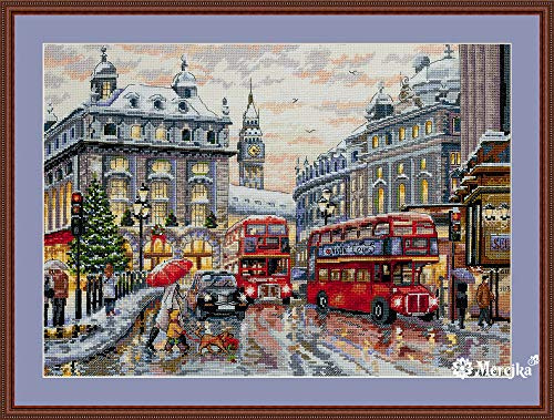 Merejka K-159 London Counted Cross Stitch Kit, Cotton, Multi-Colour, 30 x 40 cm