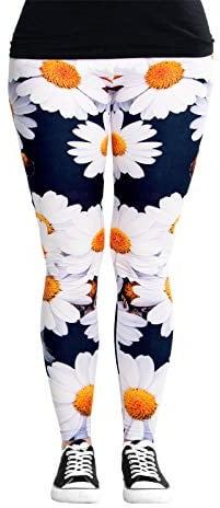 cosey Damen Bunte Bedruckte Blumen Leggings