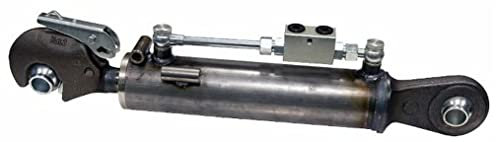 Ama Tercer punto hidráulico de repuesto para tractores - II Categoría, diámetro 70 mm, longitud 604-884 mm, gancho delantero con articulación trasera