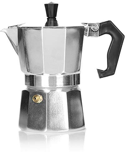com-four® 1x Espressokocher für 3 Tassen - Mokkakanne im klassischen Design - Kaffeekocher - Espressokanne - italienische Kaffeemaschine