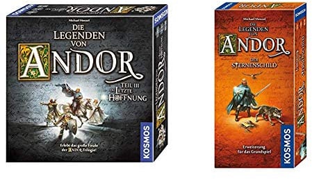 Kosmos 692803- Die Legenden von Andor - Teil III Die letzte Hoffnung, Fantasy-Brettspiel ab 10 Jahrel & Die Legenden von Andor Der Sternenschild, Erweiterung für das Grundspiel Die Legenden von Andor