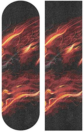 LDIYEU Feuer Wolf Schwarz Skateboard Griptape rutschfest Selbstklebend Longboard Griptapes Aufkleber Griffband 33X 9(1pcs)