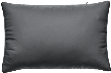 Wolkenfeld Satin Kissenbezug 70x90 Baumwolle - Traumhaft weiche Kissenhülle mit verdecktem Reißverschluss - Anthrazit Grau