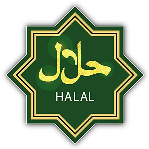 20cm! Hochwertiger Kühlschrank-Auto-Aufkleber Sticker Cartoon Comic Halal Food Abzeichen UV&Waschanlagenfest Decal