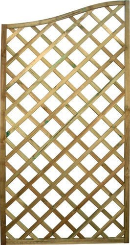 Pannello Grigliato in Legno di Pino Impregnato da Giardino per pianti rampicanti Decorazione Balconi (90x180 cm - Onda)