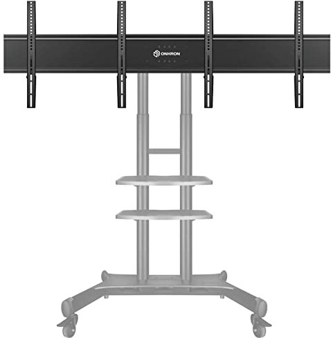 ONKRON Double Support VESA pour écran LCD LED OLED 4K Plat incurvé 40-65 jusqu'à 44,9 kg chacun - Adaptateur Double écran pour Support TV Mobile TS1881 VESA jusqu'à 600 x 400 (ADV1881) Noir