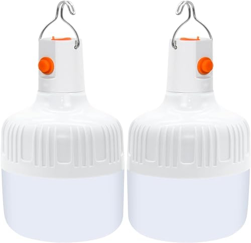 BoloShine 2 Stücke Campinglampe, LED Camping Laterne USB Aufladbar Mini Tragbare Camping Licht mit Aufhängung, Wasserdicht Campingleuchte Zeltlampe für Notfall Terrasse Garten Grillen