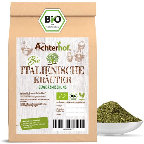 Italienische Kräuter Bio 100g | mit Oregano, Rosmarin, Basilikum | gerebelt und getrocknet | Bio Qualität | ideal für Salate, Saucen und mediterrane Gerichte | vom Achterhof