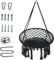 Hängematte Stuhl Macrame Schaukel -Hängende Baumwollseil Hängematte Schaukel Stuhl für Innen- und Außenbereich Handgefertigter Gestrickter Baumwollseil Hängestuhl mit Hängenden Hardware Kits (Schwarz)