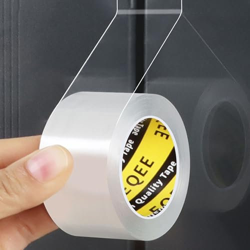 MILEQEE Weather Stripping Clear, 1in x 9.84FT, Window Seal Weather Strips for Winter, Garage/Screen/Storm/Commercial Window Frame Door Seals, Block Air Strong Adhesive Insulation, 0.5mm Thick