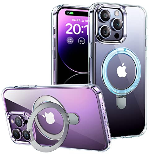 VANMASS 2023 Upgraded For iPhone 14 Pro Max Case MagSafe Clear with Magnetic Stand, Anti-Yellow & Military Grade Drop Protection, Slim Phone Case Shockproof for iPhone 14 Pro Max 6.7 Inch, Black