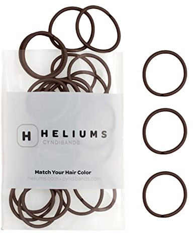 HELIUMS kleine Haargummis – Dunkelbraun – 2,5cm Mini Haargummis für feines Haar, Kinder, Damen, Herren – für Pferdeschwanz, dünne Zöpfe, Hochsteckfrisur, Dreads, Braids – neutrale Farben – 48 Stück
