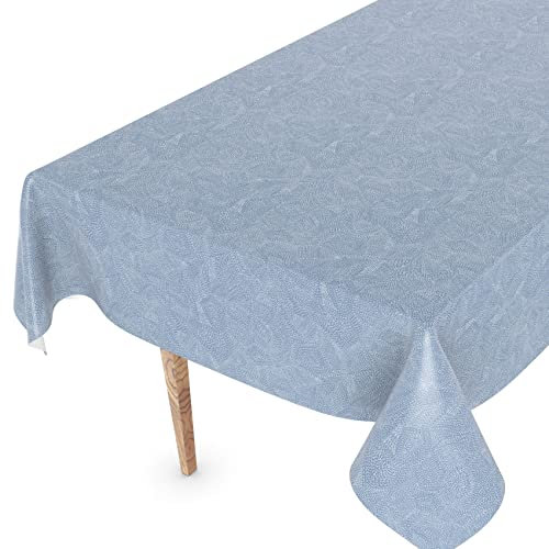 Wachstuchtischdecke Wachstischdecke Tischdecke abwaschbar Gartentischdecke Wachstuch Eckig rund oval 240 x 140cm Schnittkante Falschuni Blau