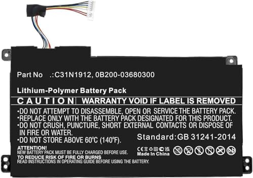 Sparepart: CoreParts Battery for Asus Notebook, Laptop 39.27Wh Li-Pol 11.55V, 0B200-03680300, C31N1912, 0B200-036 (Laptop 39.27Wh Li-Pol 11.55V 3400mAh)
