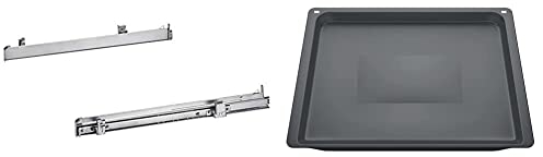 Siemens HZ538000 Backofen- Herdzubehör/Auszug & HZ631070 / universelles Backblech/emailliert / 37,5 × 45,5 × 3 cm/pyrolysefest spülmaschinengeeignet/robust/kratzunempfindlich/anthrazit