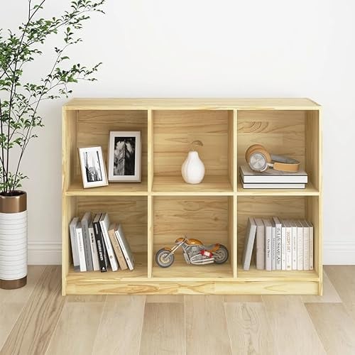 ZQQLVOO Bücherregal 104x33x76 cm Massivholz Kiefer, Aufbewahrung DVD + CD-Regal, Raumteiler für Büro, Wohnzimmer, Bücherregal