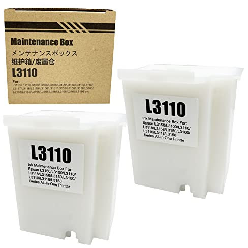COCADEEX 2 Cajas de Mantenimiento de Tinta L3110 compatibles con EcoTank ET2880 ET2800 ET2820 ET2803 ET4700 ET4800 ET-2710 ET-2711 ET-2712 ET-2714 ET-2715 ET-2720 ET-2721 ET-2726 Impresora