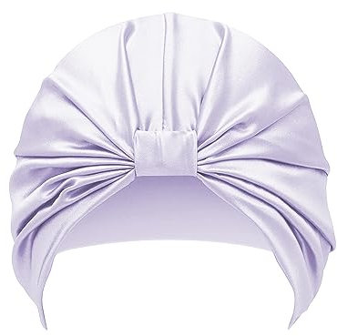 townssilk 100% Mulberry Silk Women's Night Hat, 16 Momme Sleep Cap, Silk Shower Cap, Good for Hair, Protects Hair, Silk Night Hat, Popular, Lavender