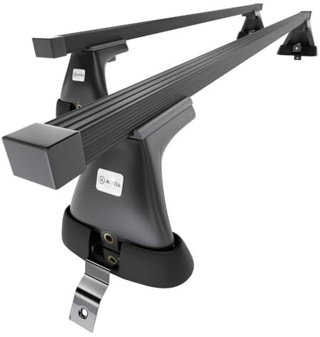 Mossa - Stahl-Dachträger kompatibel mit Dacia Sandero mk I Hatchback (2007-2012) - schwarz Dachträger Dachgepäckträger - ohne Montagelemente