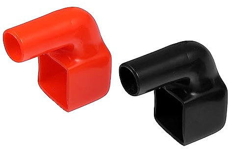 X AUTOHAUX 1 Paire Batterie Terminal Housses, 10mm Universel pour Voiture Rouge Noir