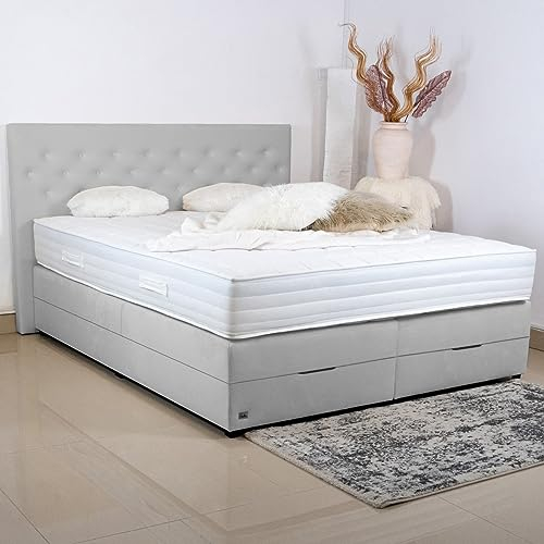 PAARA Boxspringbett New York K | Antirutsch-Matten | Royal-WS® Matratze Komplettset - Made in Germany (120 x 190 cm) Farbe und Härtegrad (H2 - H4) frei wählbar
