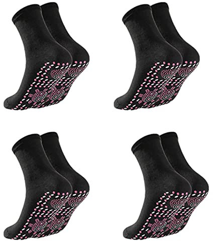 4 Pairs Self Heating Socks,Clearance Men Women Winter Thermal Heated Socks Anti-Freezing Cotton Socks Unisex Foot Warmer Socks,Warm Heated Socks for Outdoor Sports Hiking Skiing Walking Xmas Gifts