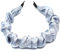 QinGoo Damen Haarreif aus Seide, Pale Blue - Falten-Design als Stirnband oder Haarband, 1 Stück