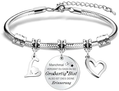 Inspirational Armband Initial L Frauen Mädchen Armband für Mädchen Freunde Schwestern Töchter als Geburtstag Weihnachten Graduierung Memoriable Geschenke (L)