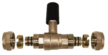 Suinga Valvula esfera empotrar para Tubo multicapa de compresion 20 mm, sin necesidad de maquina prensadora, gris.