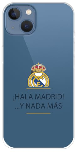 iPhone 13 Case Real Madrid HALA Madrid! Football Phone Case Transparent to Protect Your Mobile Phone. Flexible Silicone Layer with Official Real Madrid Licence