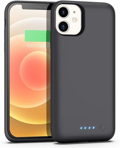 iPosible Akkuhülle für iPhone 12 Mini, 【2021 Neueste】 5800mAh Zusatzakku Ladehülle Handyhülle Akku Battery Case Powerbank Hülle für iPhone 12 Mini [5,4 Zoll] Tragbare Akku Hülle Akku Case