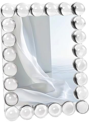 SAAEH SWWH 5x7 Clear Bubble Crystal Picture Frame,with 24 Clear Balls,Crystal Standing Photo Frame,Exquisite Desk Craft,Vertical Display,for Office and Home