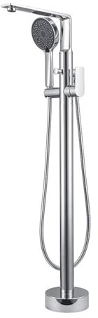 XJTNLB Robinet Baignoire Ilot Chrome Mitigeur Bain Douche Monotrou Robinet Mitigeur Baignoire et Douche Rotatif à 360° Mitigeur Monocommande