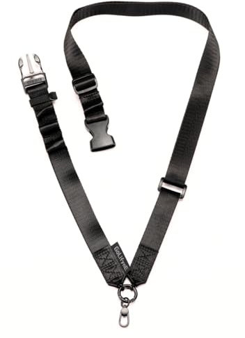 Golifyne 25mm Crossbody Handyband zum Umhängen | Handykette Breit für Sichere Halterung | Outdoor, Reise, Unterweg Umhängeband + 2 Stück Pad für alle Smartphone (ohne Hülle) - Schwarz