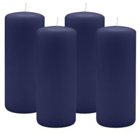 4er Set Adventskranzkerzen Nachtblau Dunkelblau Ø 60 x 120 mm