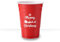 Komonee 24 x Christmas Red Cups 16oz 500ml Wide Rimmed Disposable American Xmas Party Cups USA Adult Novelty Plastic Glass Design 1