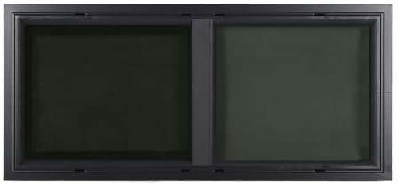 aqxreight Finestra Scorrevole Orizzontale per, Vetro Colorato Nero, Finestra per Resistente agli Agenti Atmosferici 28x12 Pollici con Schermo Scorrevole Aperto per