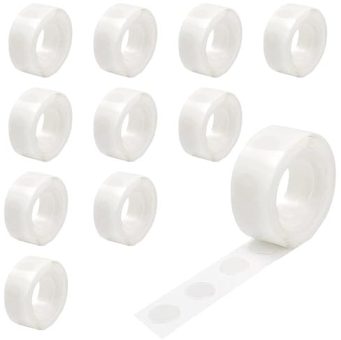 Balloon Glue Dots Double Sided, 1000pcs/10 Roll Removable Balloon Sticky Dots Double Sided Sticky Spots Extra Strong Balloon Adhesive Dots Stickers Pads for Wedding Party Decoration DIY Scrapbooking