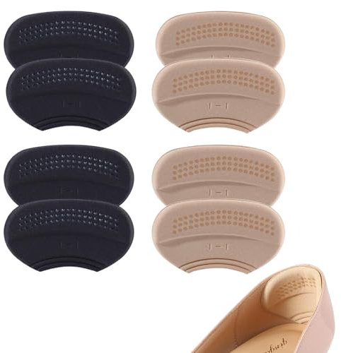 Diffaxy 4 Paar Fersenpolster, 3 mm und 6 mm Selbstklebendes Fersenschutz für Schuhe, Füllungen für zu Große Schuhe, Fersenpolster gegen Blasen & Reibung für Frauen und Männer