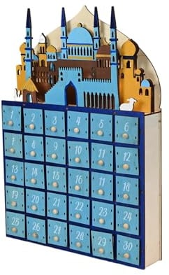 ISAKEN Ramadan Dekorationen, Eid Mubarak Adventskalender 2025, Ramadan Kalender Kinder, Eid Mubarak Dekoration Countdown-Kalender Ornament Ramadan Geschenke für Kinder