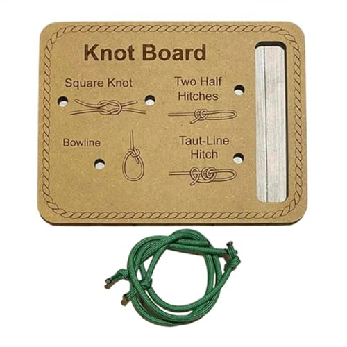 Knot Übungsbrett, tragbares Schnellbindertrainer, multifunktionales Campinggerät zum Lernen von Knoten, im Freien, Bootfahren, Klettern, Scouting und Bereitschaft