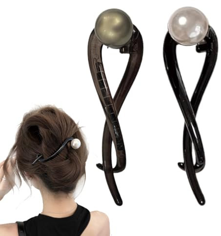 2 Piezas de Pinzas Grandes Para el Pelo, Pinza perla de una palabra, Antideslizantes, Para Cabello Grueso, Accesorios Para Peinados Para Mujeres y Niñas