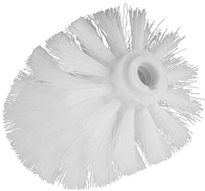 MUCKLILY Replacement Toilet Brush Head White Plastic Soft Bristles Curve Design for Bathroom Cleaning
