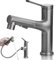 Robinet de salle de bain avec douchette à 3 modes, robinet extensible, robinetterie de lavabo, robinet de lavabo G3/8, gris