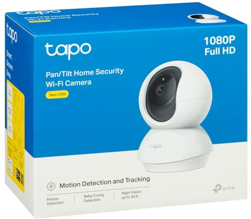BargainsMania Tapo Pan & Tilt Home Security Wi-Fi Camera C200 - Features: Motion Detection & Tracking, Customisable Privacy Mode, Two-Way Audio: Use Crisp Two-way Audio To Communicate