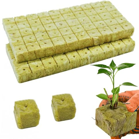 Cisolen 100 piezas de cubo de lana de roca 2,5 x 2,5 x 2,5 x 2,5 cm estera de cultivo de lana de roca para cultivo hidropónico, para plántulas sin suelo, plántulas, plantas clonadas