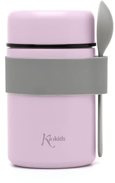 Kiokids Termo Papillero Lavanda De Acero Inoxidable Con Cuchara 500ml