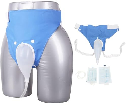 Bolsa de orina portátil de 1000 ml, 2000 ml, cintura para incontinencia de orina, colector de orina con catéter de orina para hombres mayores postrados en cama
